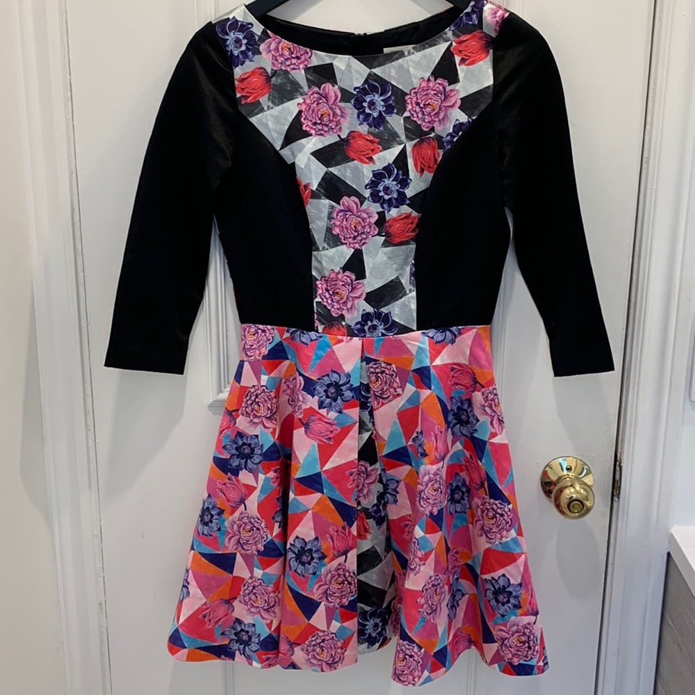 Manoush ‘Arlequin’ Floral Multicolour Skater Dress Size US 4